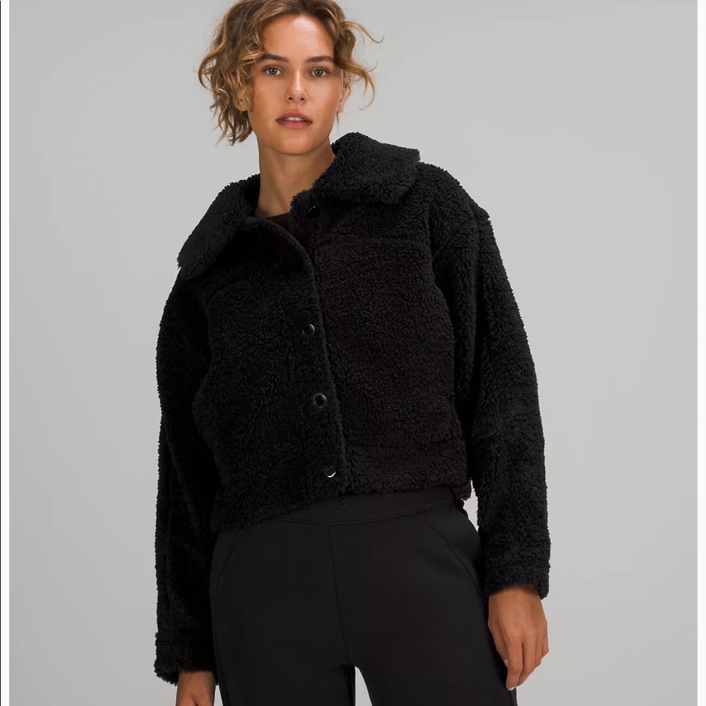 Never Worn Textured Fleece Button Jacket